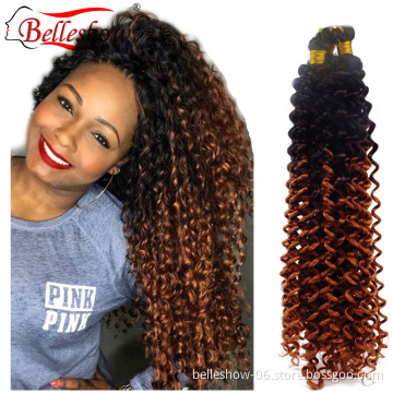 Hot sell wholesale 14inch -18inch 100g  deep twist crochet hair freetress water wave hair ombre braiding hair